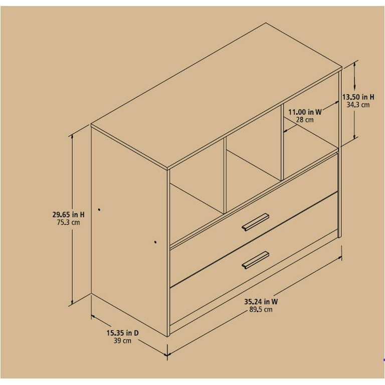 Mainstays 3 cube 2 on sale drawer storage dresser
