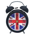 thumbnail image 1 of Reloj despertador metálico con campana de 3 pulgadas con bandera del Reino Unido para oficina o hoga, 1 of 1