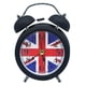 thumbnail image 1 of Reloj despertador metálico con campana de 3 pulgadas con bandera del Reino Unido para oficina o hoga, 1 of 1