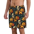 thumbnail image 2 of Bixox Men's Halloween Skull printing Casual Classic Fit Short Summer Beach Shorts, 2 of 6