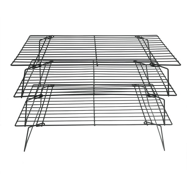 13.4x9.4x7.9" Black Carbon steel 3Tier Stackable Cooling Rack Non
