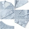thumbnail image 5 of UVN Pajamas Sets for Women Short Sleeve Button Down Tops and Ruffle Shorts 2 Piece Outfit Satin Silk Pjs Sleepwear Loungewear, 5 of 8