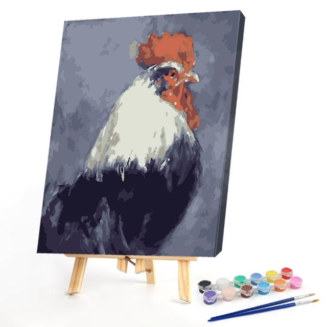 Cuadros Decorativos Pintura al óleo pollo por números para colorear imagen dibujo Digital L380 Ehuebsd embutido en tela