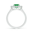 thumbnail image 2 of ANGARA Natural Cushion Cut 1.25 ct Emerald and Diamond Floral Ring with Claw Set in 14K White Gold for Women (Size-8x6mm) | May Birthstone, Anniversary, Jewelry Gift for Women | Natural Emerald Ring, 2 of 9