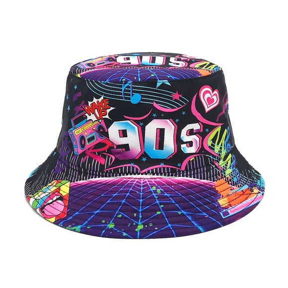 Retro neutro nostálgico 80 90 cinta patrón sombrero de pescador sombrero de protección solar al aire libre