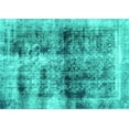 thumbnail image 1 of Ahgly Company Machine Washable Indoor Rectangle Abstract Turquoise Blue Modern Area Rugs, 3' x 5', 1 of 4