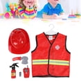 thumbnail image 3 of Disfraz de Niño de Bombero, Traje de Bombero Simulación de material de Poliéster Para Niños Para Niños Niños, 3 of 7