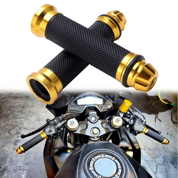 Universal Pair of 7/8" 22mm Rubber Handlebar Hand Grip Bar End for Motorcycle Bike Cafe Racer