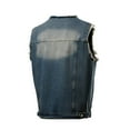 thumbnail image 4 of SwiftWear Mens Motorcycle Biker Riding Denim Vest Round Neck Sleeveless Club Style Jean Vest Blue XXXL, 4 of 9