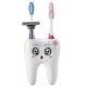thumbnail image 3 of Soporte para cepillo de dientes de dibujos animados, 2 uds., soporte para cepillo de dientes con 4 orificios en forma de diente para baño de niños (blanco), 3 of 5
