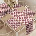 thumbnail image 2 of Ambesonne Geometric Table Runner & Placemats, Ornamental Christmas, Placemat 4 pcs + Runner 14"x72", Ruby White, 2 of 2