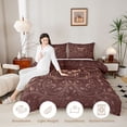 thumbnail image 3 of Castle Fairy Gothic Skull Twin Comforter Sets 2pcs,Abstract Gradient Leaves Bedding Set,Wine Rust,1 Comforter and 1 Pillowcase,Black Reversible, 3 of 6