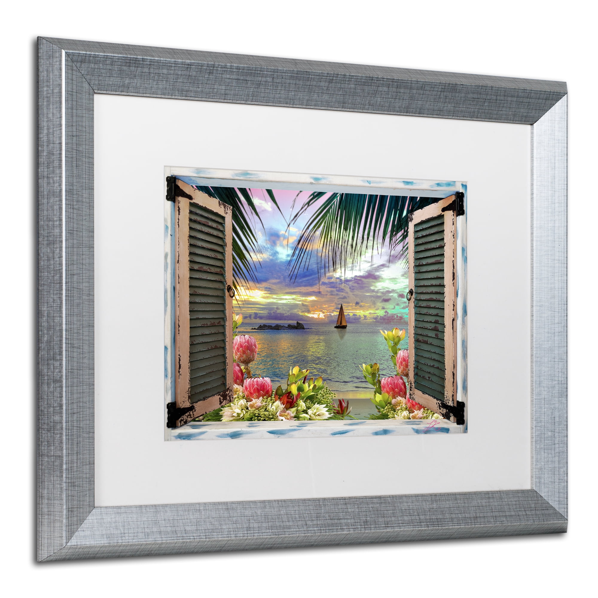 Trademark Fine Art 'Window to Paradise III' Matted Framed Art by Leo Kelly