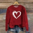 thumbnail image 5 of Iyufng Valentine's Day Sweaters Women Plus Size Love Heart Printed Long Sleeve Crew Neck Fall Winter Pullover Red,4XL, 5 of 6
