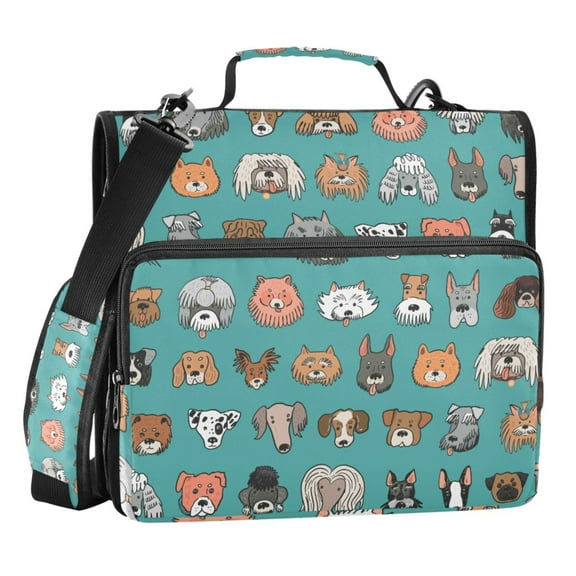 ALAZA Zipper Binder Dog Funny Animals 3 Ring Trapper Keeper File Folder Organizer Bag