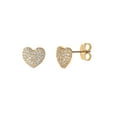 thumbnail image 2 of Believe by Brilliance-Women's 14kt Gold Flash Plated Cubic Zirconia Heart Earring and Pendant Set, 16" + 2", 2 of 6