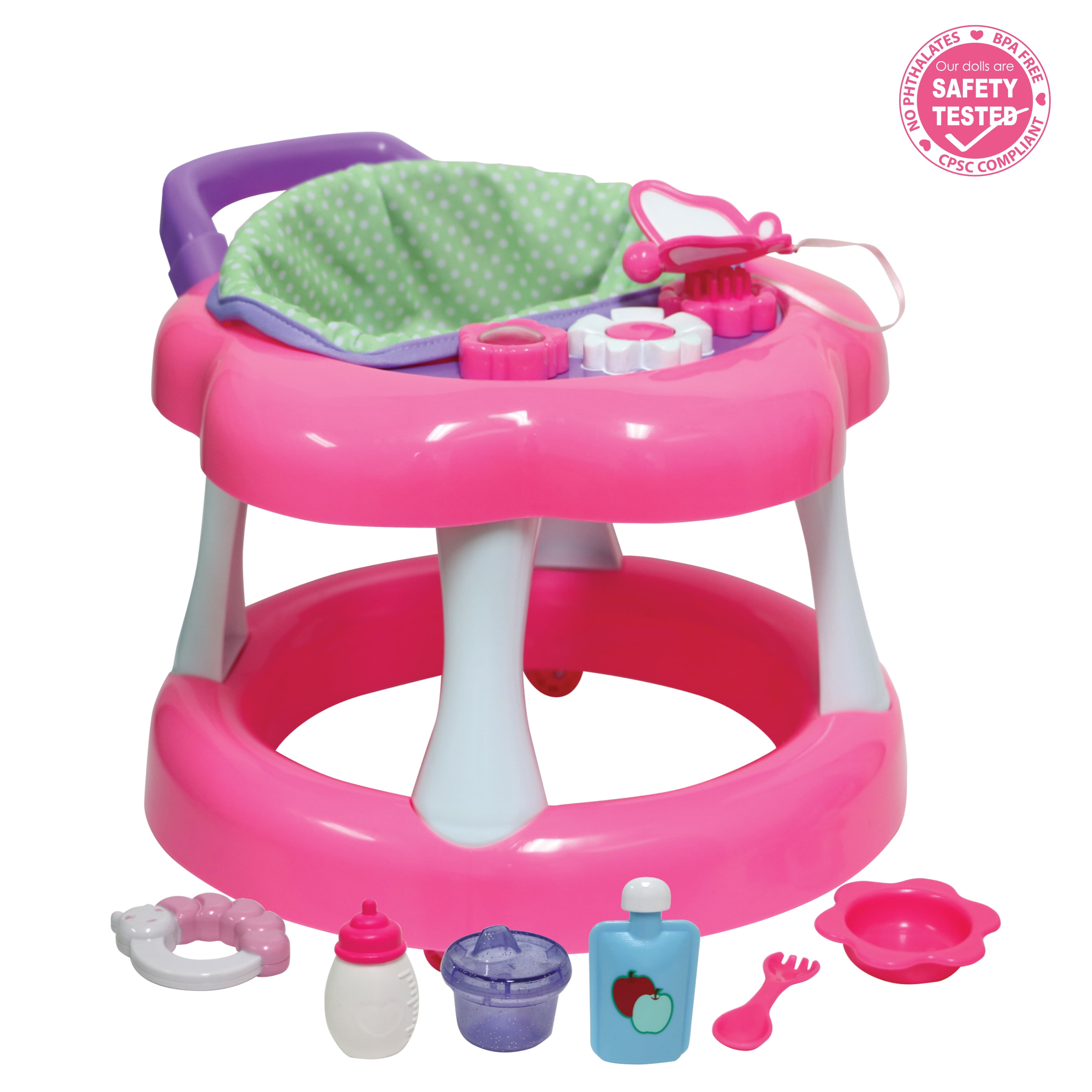 Jc Toys For Keeps Baby Doll Walker With Play Accessory For Dolls Up To 16". 