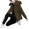 thumbnail image 7 of Mgmyaa Women's Winter Hooded Puffer Jacket Detachable Hood Quilted Long Sleeve Warm Parka Coat, 7 of 7