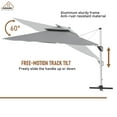 thumbnail image 2 of CASAINC 11FT Patio Umbrella Outdoor Square Double Top Umbrella in Gray with LED Light (without Umbrella Base), 2 of 9