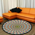 thumbnail image 4 of GZHJMY Kids Round Nursery Area Rug 5 ft Round Floral Ornament Washable Non-Slip Small Round Area Rug Throw Soft Cute Nursery Rug Non-Shed Lightweight Bathroom Rug for Dorm Kids Room Carpet Runner, 4 of 6
