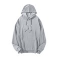 thumbnail image 3 of Momasggi Men's Big and Tall Hoodies Oversized Long Sleeve Drawstring Hooded Sweatshirts Fashion Solid Color Pullover Tops with Pockets Gray 5XL, 3 of 8