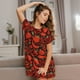 thumbnail image 3 of Easygdp Tomatoes And Chili Camisón de manga corta para mujer, informal, estampado, 3 of 6