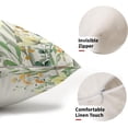 thumbnail image 2 of Spring Summer Lumbar Pillow Covers 12X20 Inch Set of 2 Yellow Flowers Leaves Butterfly Decorative Pillow Cases Green Leaf Floral Cotton Linen Cushion Case Farmhouse Home Decor for Sofa Couch Outdoor, 2 of 6