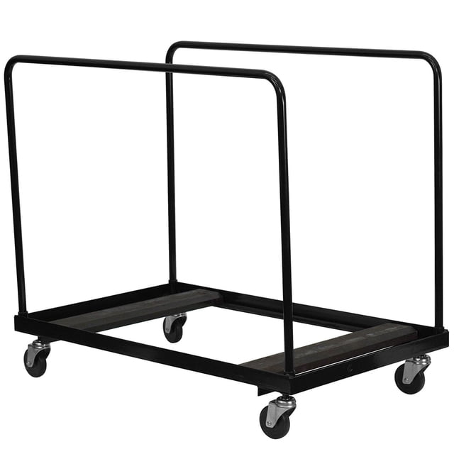 Flash Furniture NG-DY60-GG Table Pliante Dolly avec (10) Table Ronde Capacité de 60 Pouces - Acier, Noir