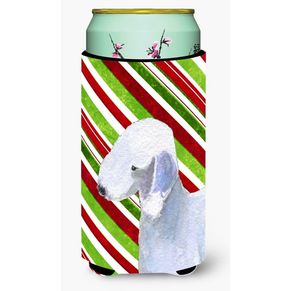 Bedlington Terrier Candy Cane Holiday Christmas Tall Boy Hugger