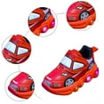 thumbnail image 3 of Leozcaa Toddler Boys Light Up Shoes LED Flashing Lightweight Breathable Adorable Running Sneakers Red, 3 of 9