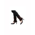 thumbnail image 3 of INSPIRE CHIC Women's Ruffled Cuff Over Knee Length Ribbed Knitted Leg Warmers Dark Brown-Printed, 3 of 6