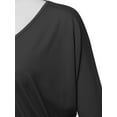 thumbnail image 4 of SSOULM Women's 3/4 Sleeve V-Neck Draped Dolman Top (S-3XL), 4 of 4