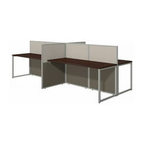 Bush Business Furniture Easy Office Wood Computer Desk for Four in Mocha Cherry