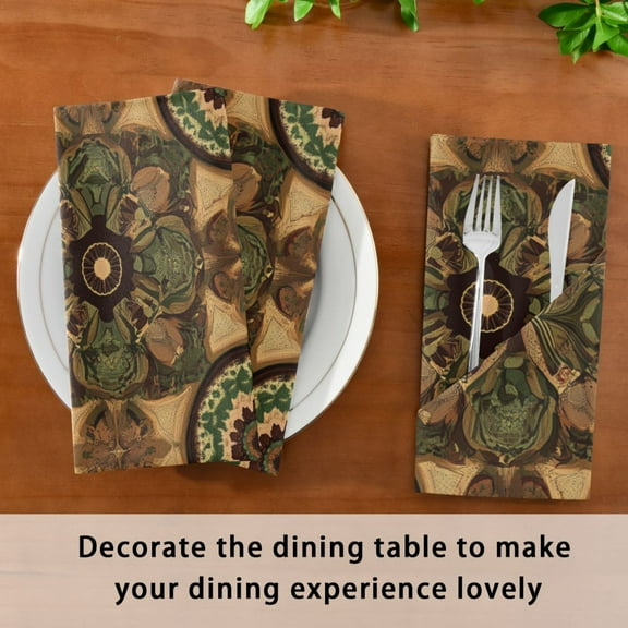 Satin Native Fab Cotton Dinner Napkin Nature's Mandala Reusable