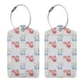 thumbnail image 3 of Pofeuu Red Squirrel And Blue Rabbit Print Luggage Tags, Privacy Cover ID Label with Stainless Steel Loop and Address Card for Travel Bag Suitcase-4 PCS, 3 of 5