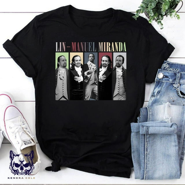 Lin-Manuel Miraanda T-Shirt Rétro Tour - Hamilton Fan Tee, Vintage 90s Théâtre Graphique Tee, B - Noir - 3TG