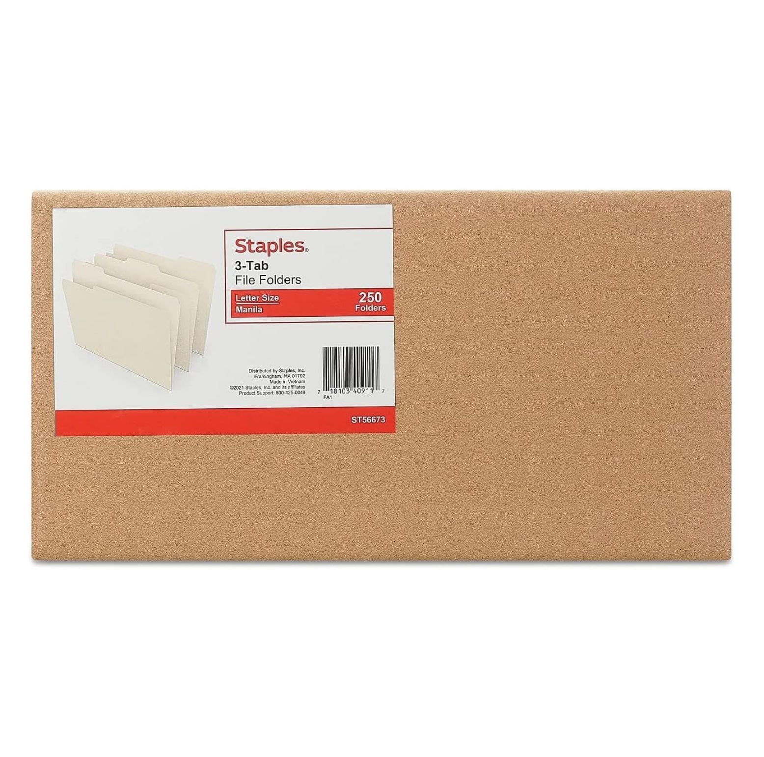 Manila File Folders Letter Size - 1/3 Cut Tab, 500 Pack - Organize Documents for Home, Office, School - 11pt Paper Stock, Durable Construction