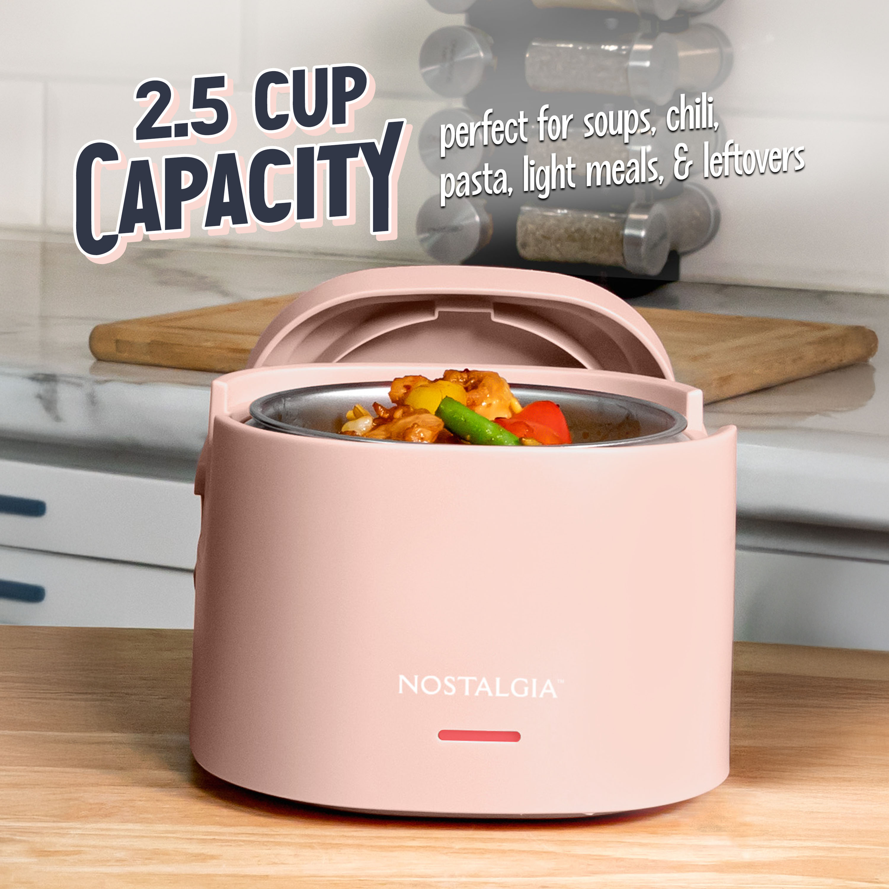 Nostalgia 20 oz. Portable Heated Lunch Box, Cherry Blossom