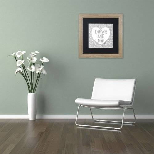 Trademark Fine Art "Love Me Do" Canvas Art by Hello Angel, Black Matte, Birch Frame