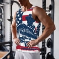 thumbnail image 5 of Uemuo fisherman fishing with USA flag Pattern Men's Muscle Shirts Sleeveless Dry Fit Gym Workout Tank Top Lightweight Sports Tank Top Beach Tank Top, Loose-fit Sleeveless Shirt-XX-Large, 5 of 7