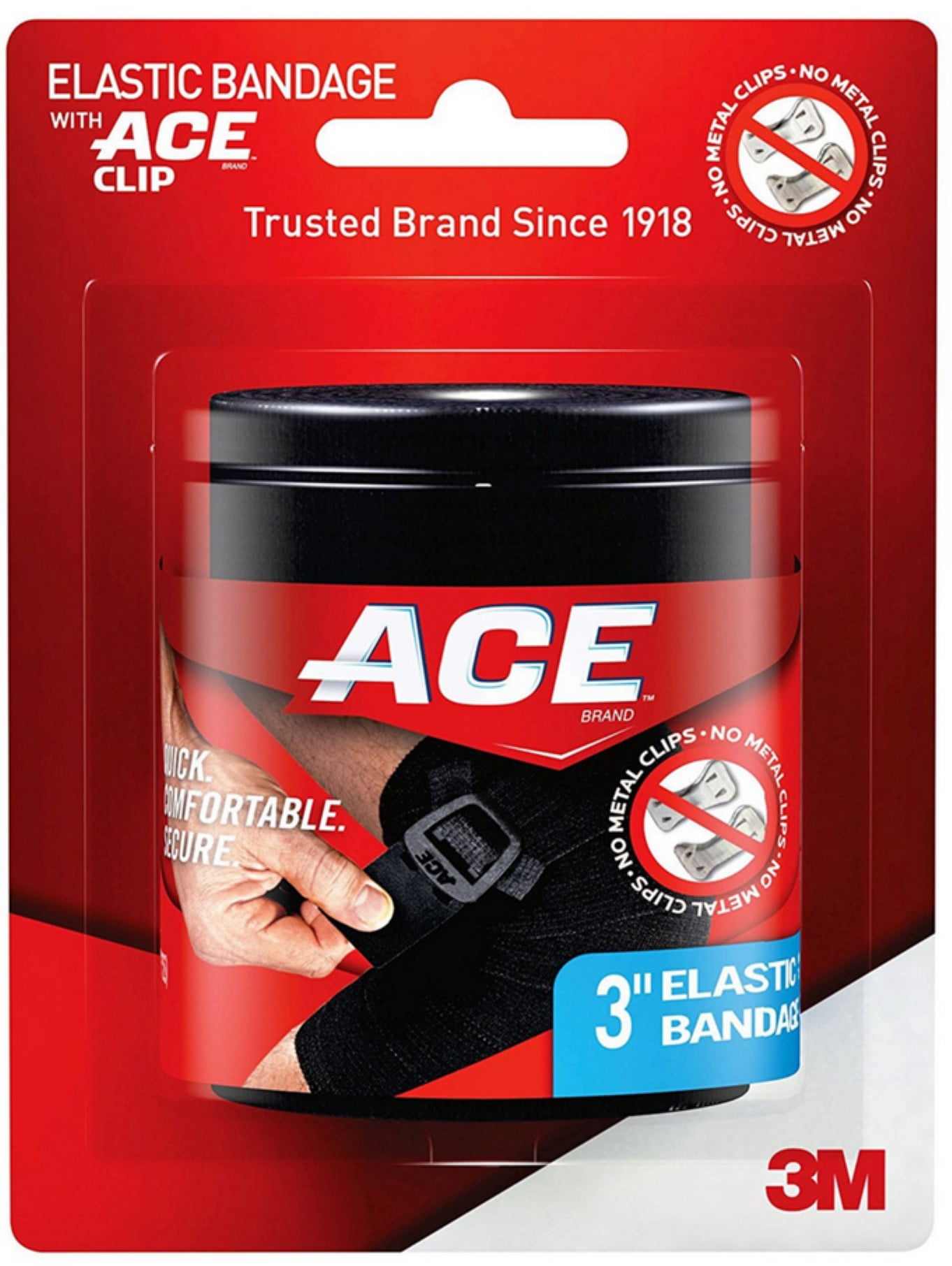 sjælden omfattende ikke ACE Black Elastic Bandage with Ace Brand Clip, 3 Inch 1 ea (Pack of 2) -  Walmart.com