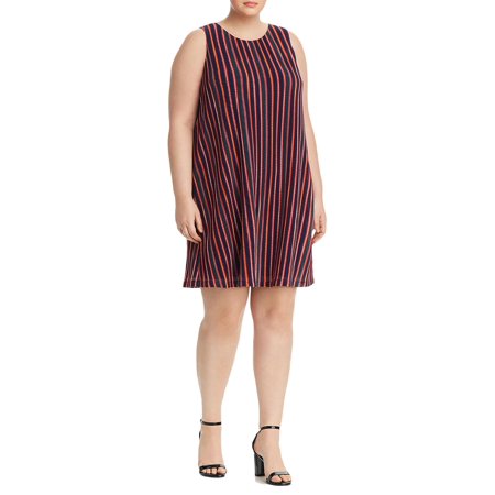 Adrianna Papell Womens Plus Pleated Knee Length Midi Dress Red 20W