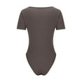 thumbnail image 7 of aidice Jumpsuits for Women Summer Casual Ribbed Square Neck Short Sleeve Slim Fitting Comfy Bodysuits, 7 of 7