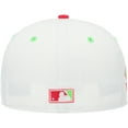 thumbnail image 4 of Men's New Era White/Coral Atlanta Braves 150th Anniversary Strawberry Lolli 59FIFTY Fitted Hat, 4 of 6