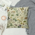 thumbnail image 2 of COMIO Floral Throw Pillow Cushion Cover, Vintage Garden Plants Herbs Flowers Botanical Classic Design Art, Decorative Square Accent Pillow Case, Reseda Green Beige, 2 of 5