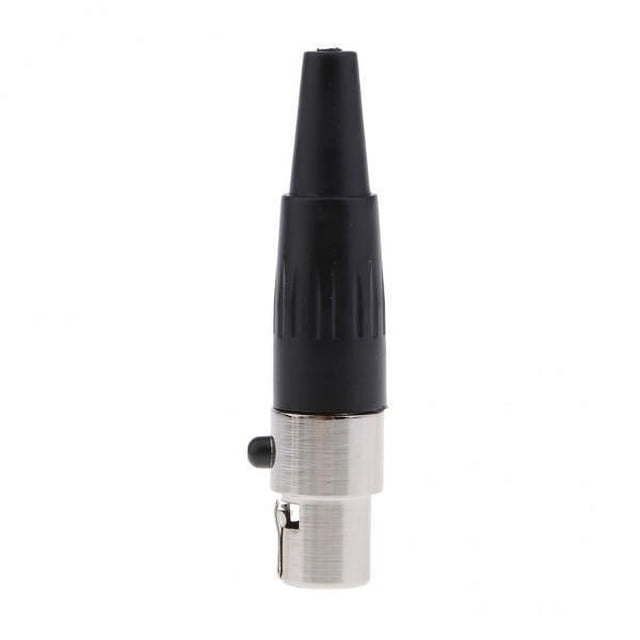 Bunblic 2xMini 3 Pin XLR Female Cable Connector for Pro Microphones, Black And Sliver , Black, 3 Pcs