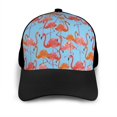 thumbnail image 3 of Naloa Flamingo Adult adjustable Print Baseball Hat, Patchwork curved brim baseball capfor Men and Women, One Size, 3 of 5