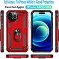 thumbnail image 5 of Starshop Case for iPhone 14 Pro Max, With Tempered Glass Protector, Drop Protection Ring Kickstand Cover Red, 5 of 8