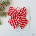 thumbnail image 2 of 2025 & CISIL Candy Stripe Bow Christmas Wreath Bow Christmas Bow Suitable For Christmas Tree Wreath Ribbon Door Window Outside Party Gift, 2 of 2