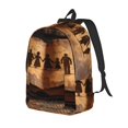 thumbnail image 1 of Disketp Vintage Family History Book print Canvas Backpack Lightweight Travel Daypack Student Rucksack Laptop Backpack-Medium, 1 of 5